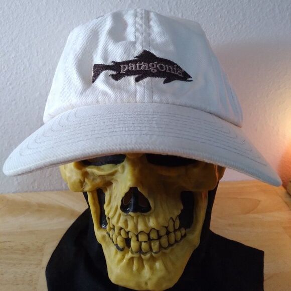 Vintage 90s Patagonia Fish Logo Flexfit Hat Cap - Picture 1 of 9